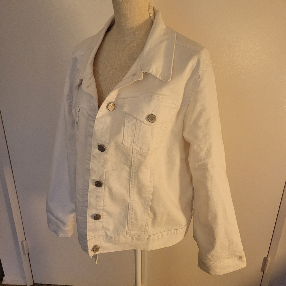 Jones New York White Jeam Jacket Size 1X